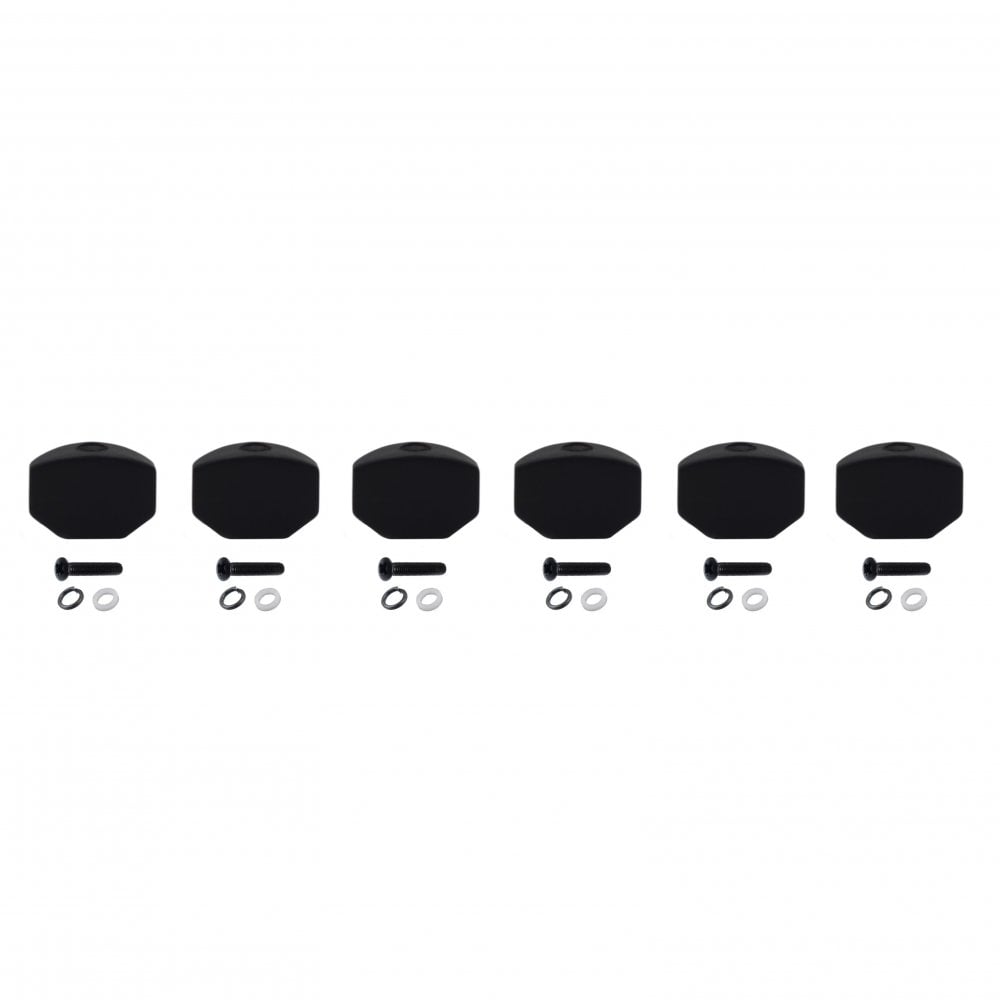 Ebony Tuning Machine Button Small With Straight Sides (Set of 6)