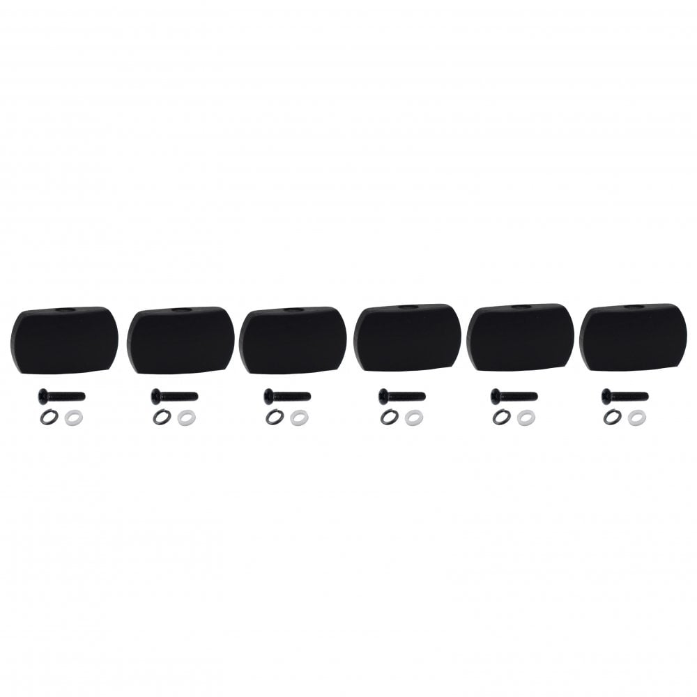 Ebony Tuning Machine Button Large Rectangle Style (Set of 6)