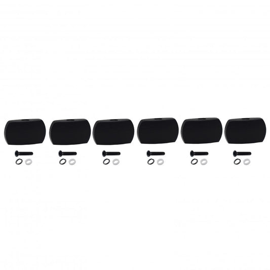 Ebony Tuning Machine Button Large Rectangle Style (Set of 6)