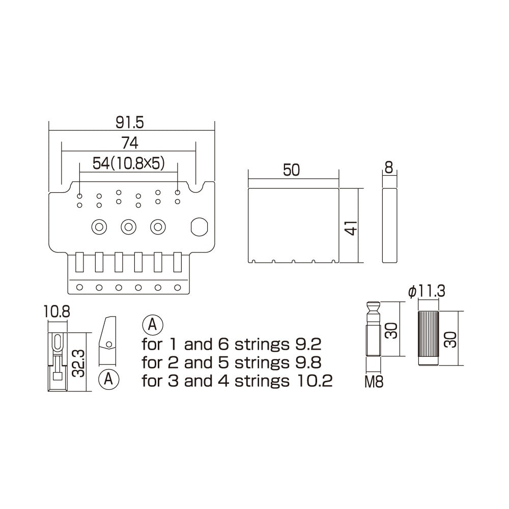 String Lock Block For Gotoh GE1996 Bridge