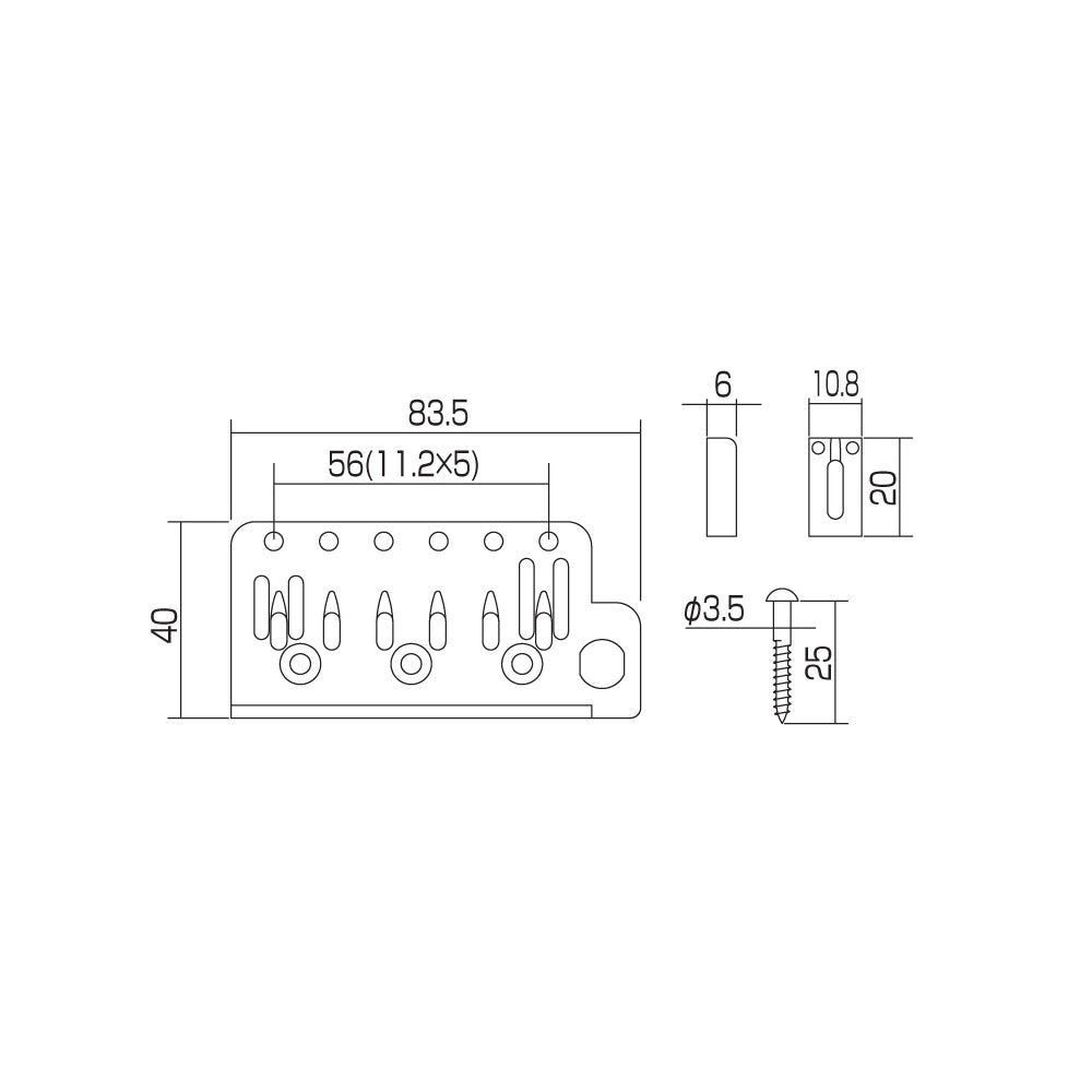 Contemporary 6 Hole Mount Block Saddles Tremolo System