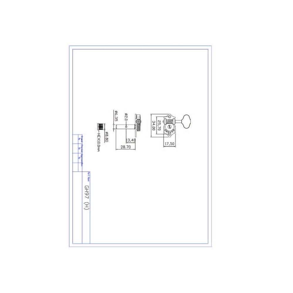 Sta-Tite Tuners 18:1 3 Per Side Horizontal (Classical Guitar Style Mounting)