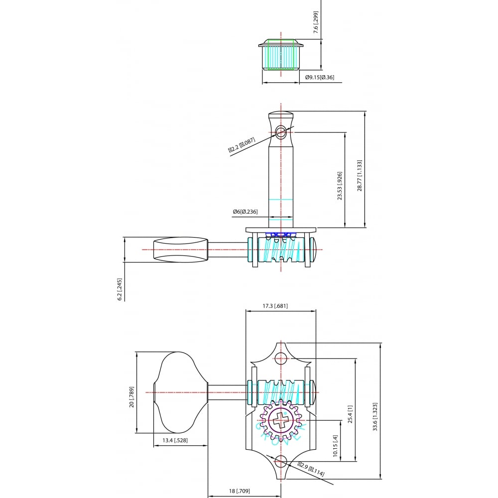 Sta-Tite Tuners 3 Per Side Vertical