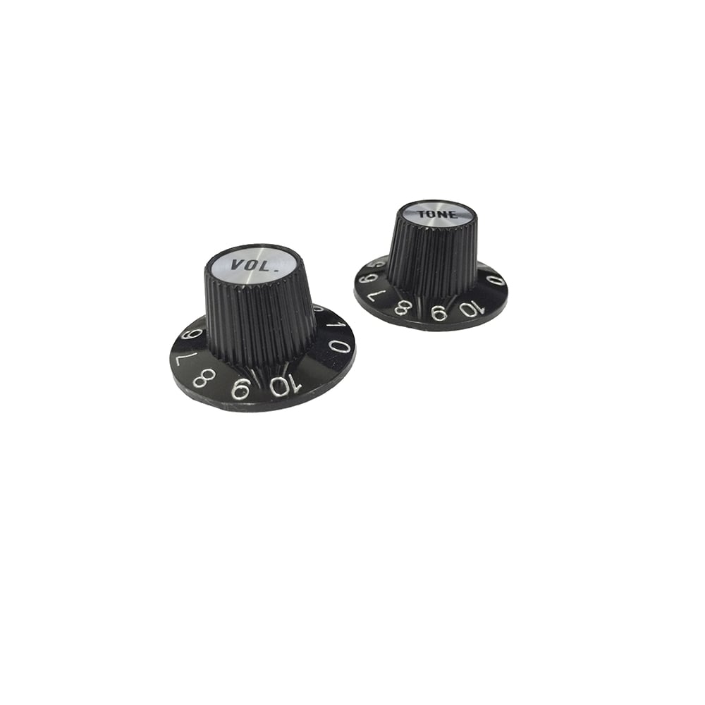 Witch Hat Style Knob Set (1 volume, 1 tone) Black, USA fit