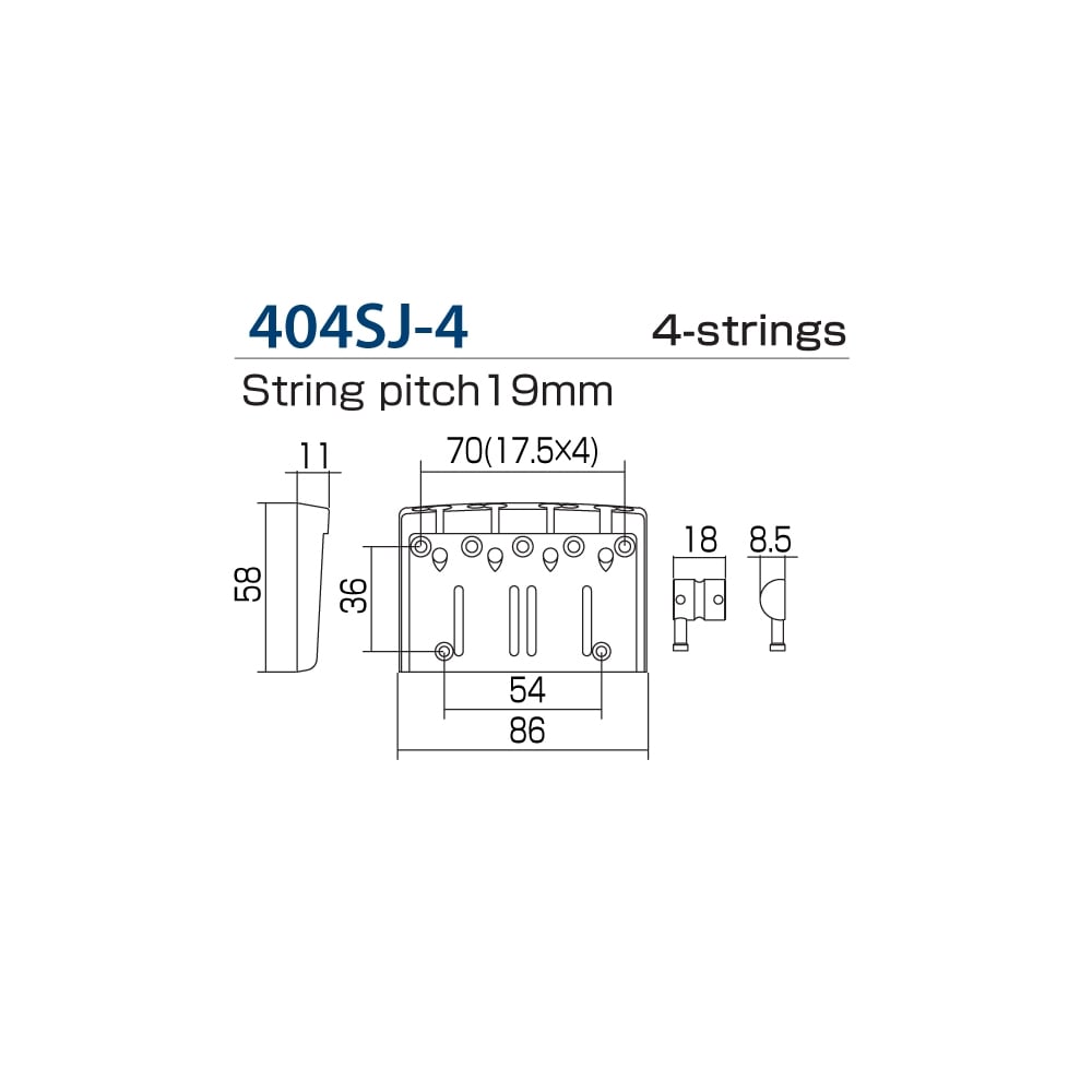 Bass Bridge Multi-Tonal Series 4 String Chrome Finish