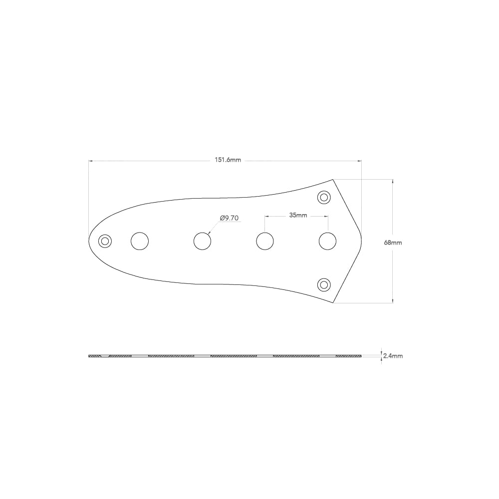 Jazz Bass Control Plate