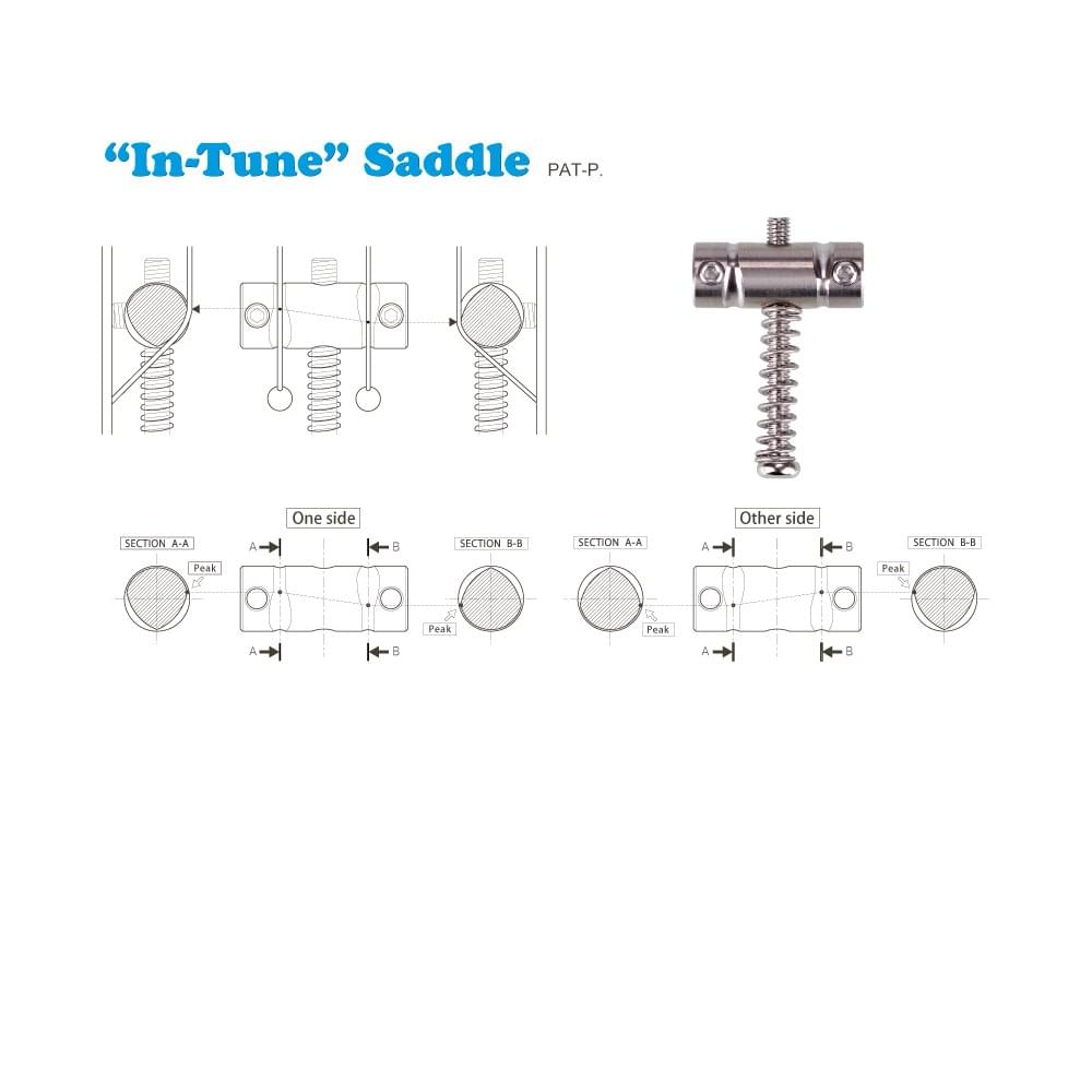 In-Tune BS Solid Brass 3 Piece Tele Saddle Set