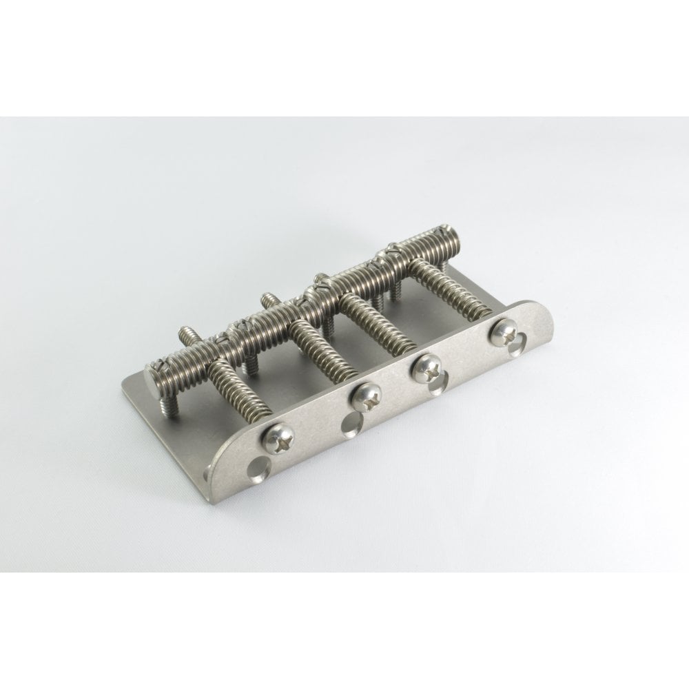 Vintage Style Bass Bridge Set - threaded Titanium saddles and titanium bridge plate