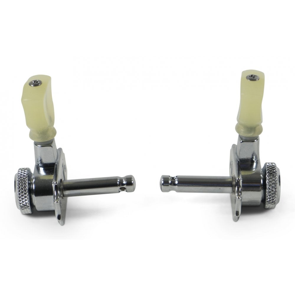 Revolution Diecast Tuners, 3 Per Side, Keystone Button, Locking, Push-Fit Bushing for 8.8mm Headstocks 19:1 Gear Ratio