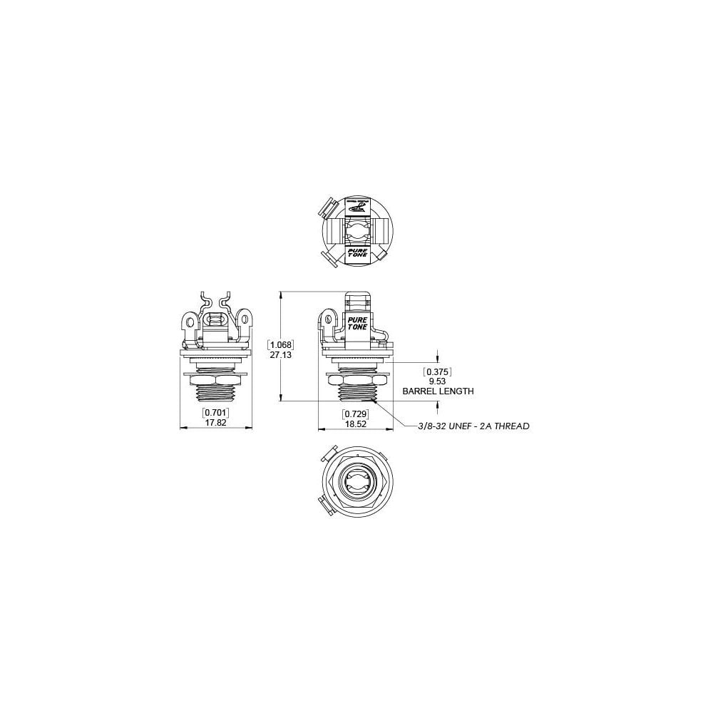 Multi-Contact 1/4" Output Jack - Black Nickel Finish