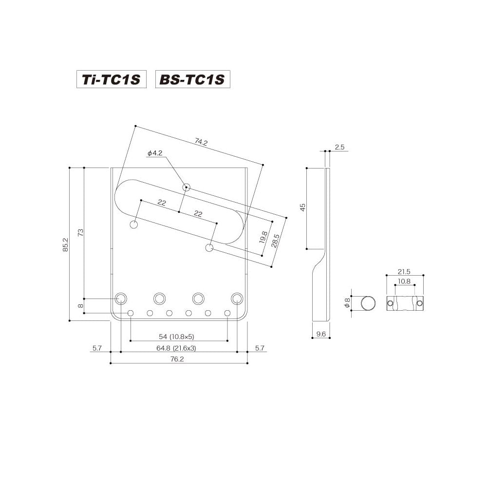 BS-TC1S Telecaster Replacement Bridge With Brass "In-Tune" Saddles