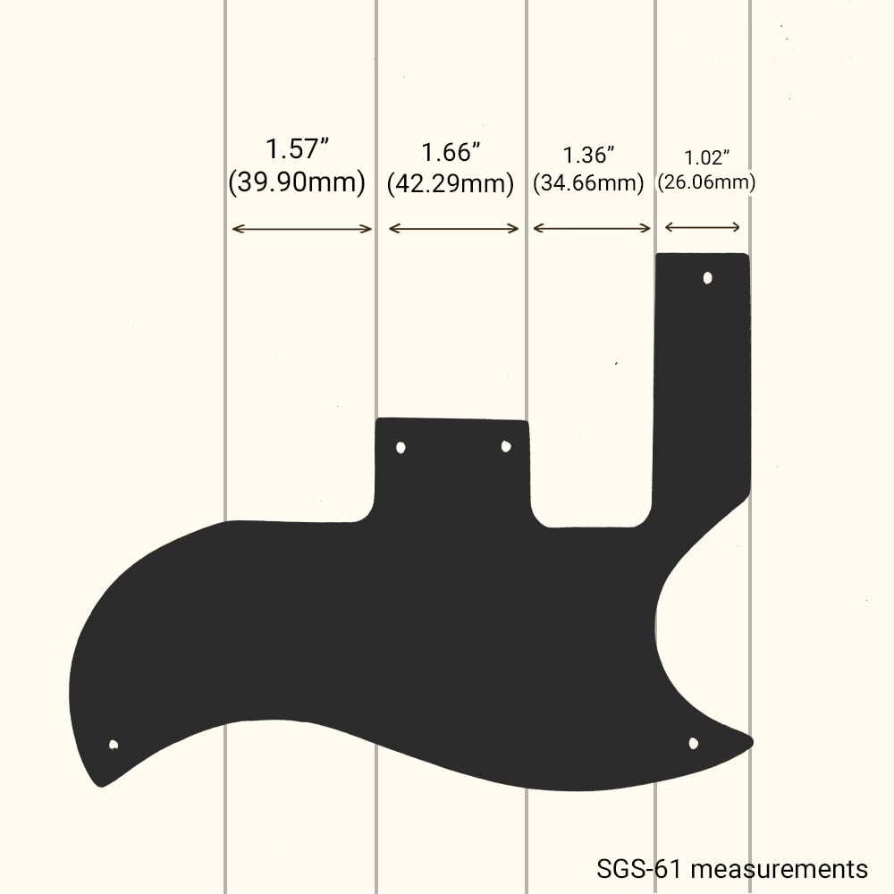 SG - Matte Black .090" / 2.29mm thick, with bevelled edge. Original Vintage Gibson SG Special 520