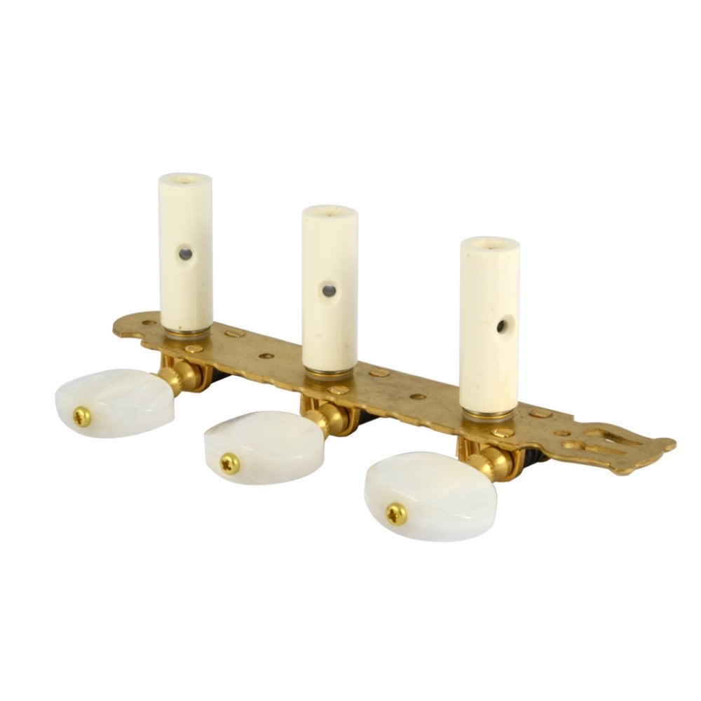 Classical Tuners - Gold with White Pearloid Buttons