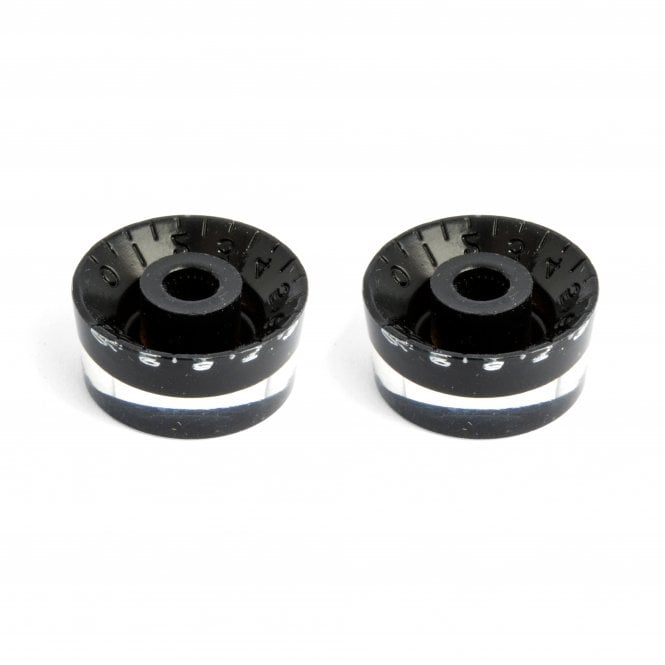 Speed Knob (Set of 2) Black, Embossed White Numbers, USA fit and CTS pots