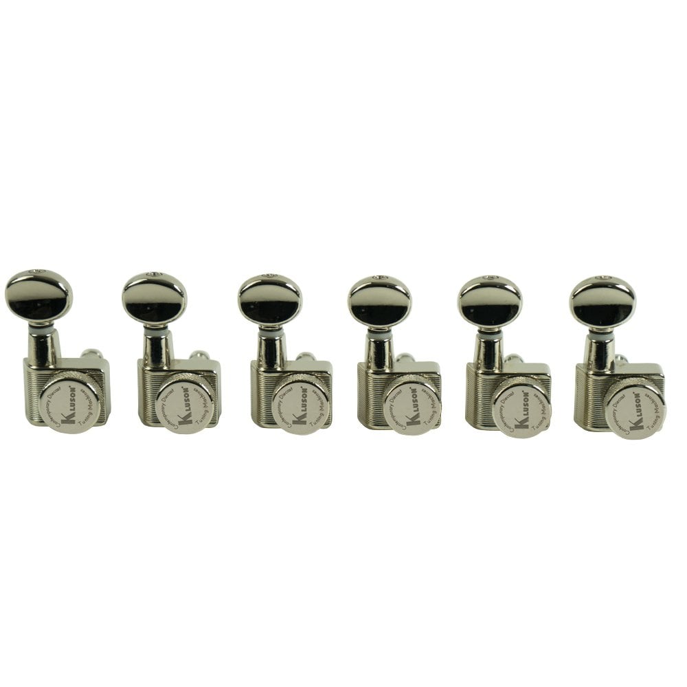 Locking Tuners For Fender USA Standards, 6 In Line - Oval Metal Button 19:1 Gear Ratio