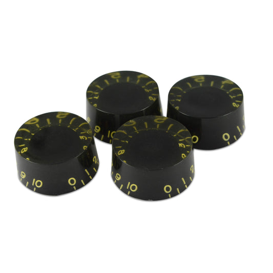 Speed Knob (Set of 4) Relic Black, CAB Material, Embossed Off-White Numbers, USA fit and CTS pots