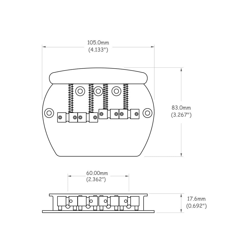 Musicman Style Bass Bridge Chrome