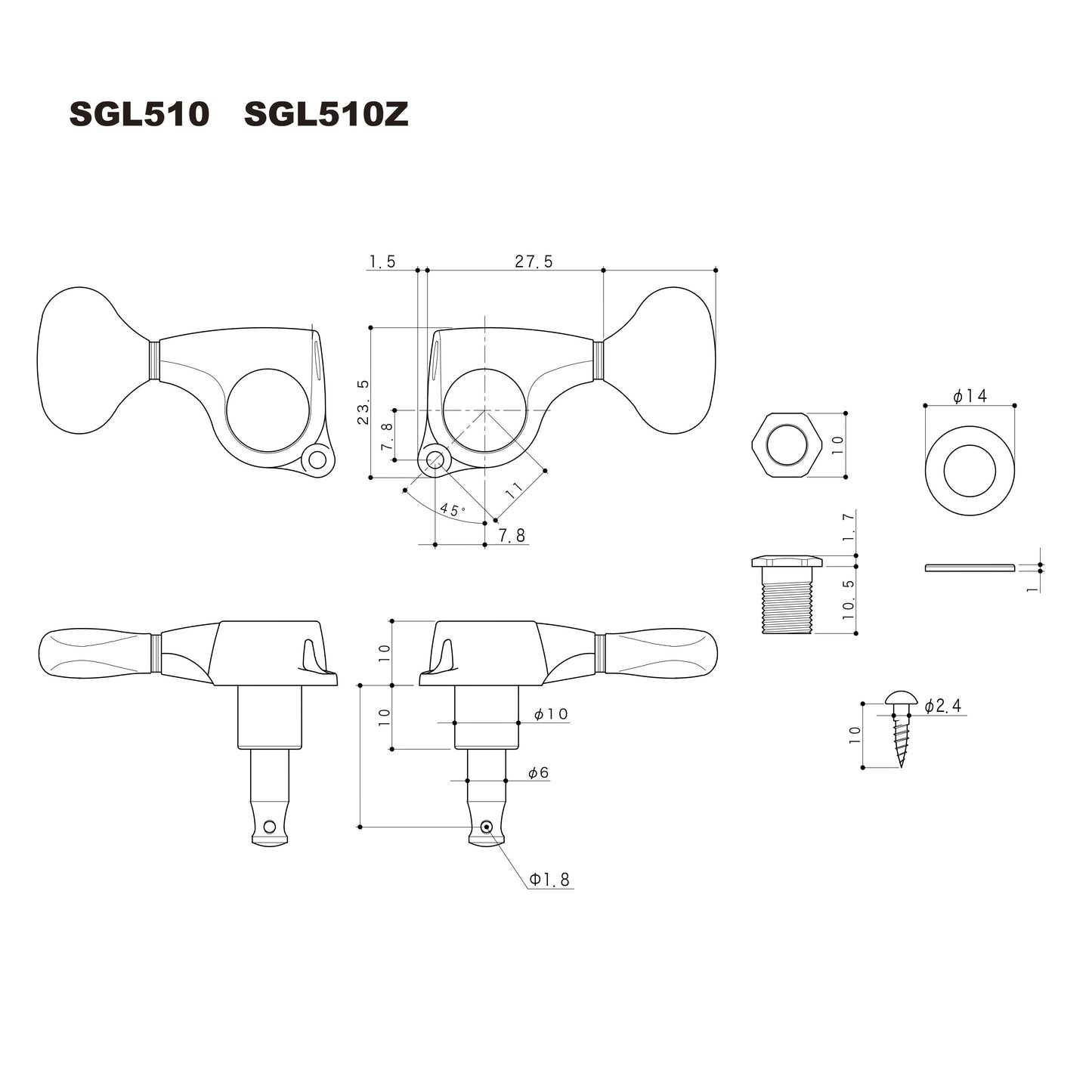 SGL510Z Series 3 Aside 21:1 Gear Ratio