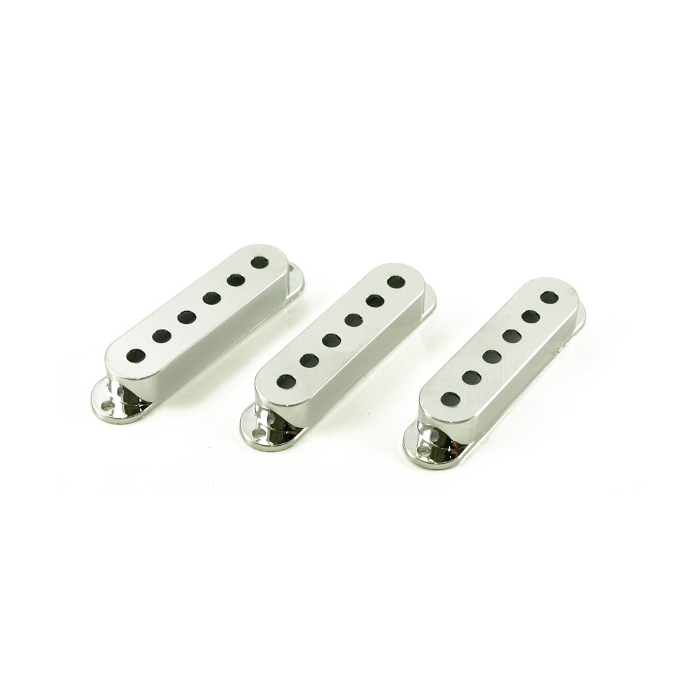 Single Coil Pickup Covers Plastic, Chrome Finish (Set of 3)