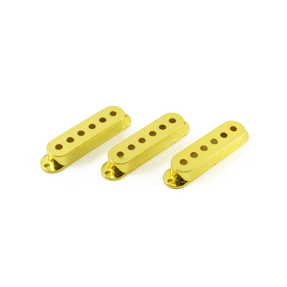 Single Coil Pickup Covers Plastic, Gold Finish (Set of 3)