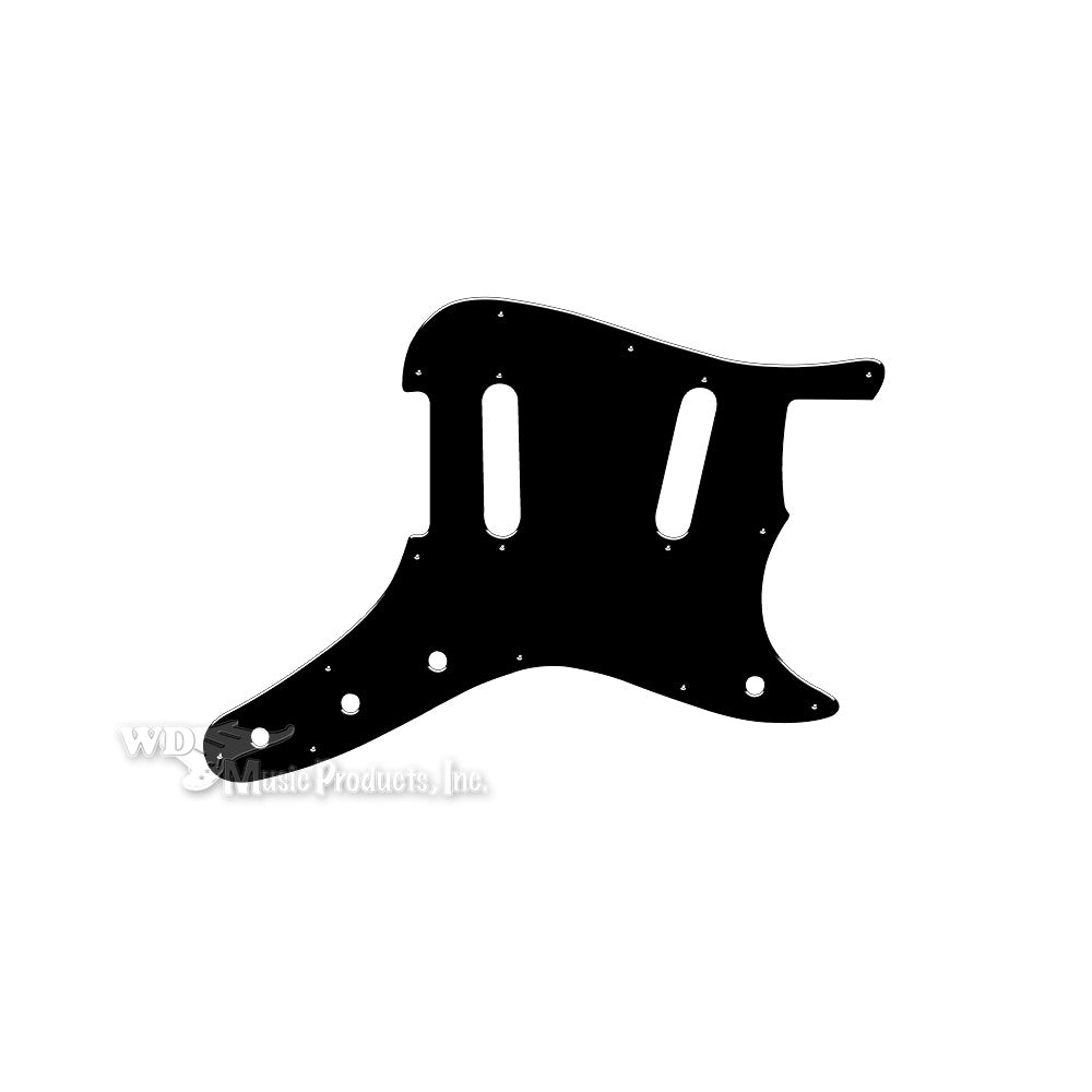 Duosonic Replacement Pickguard for Original Models - Thin Shiny Black .060" / 1.52mm Thickness, No Bevelled Edge