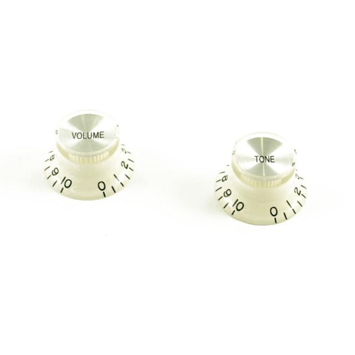 Bell Knob Set (1 x volume 1 x tone) White, USA fit and CTS pots