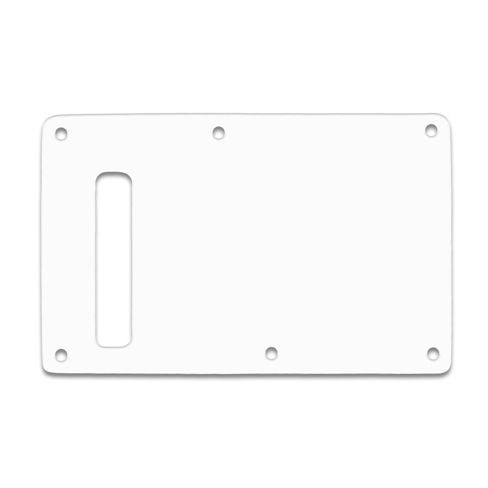 Strat Backplate - Thin Shiny White .060" / 1.52mm Thickness, No Bevelled Edge