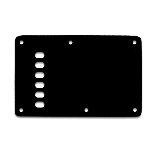 Strat Backplate Vintage - Thin Shiny Black .060" / 1.52mm Thickness, No Bevelled Edge