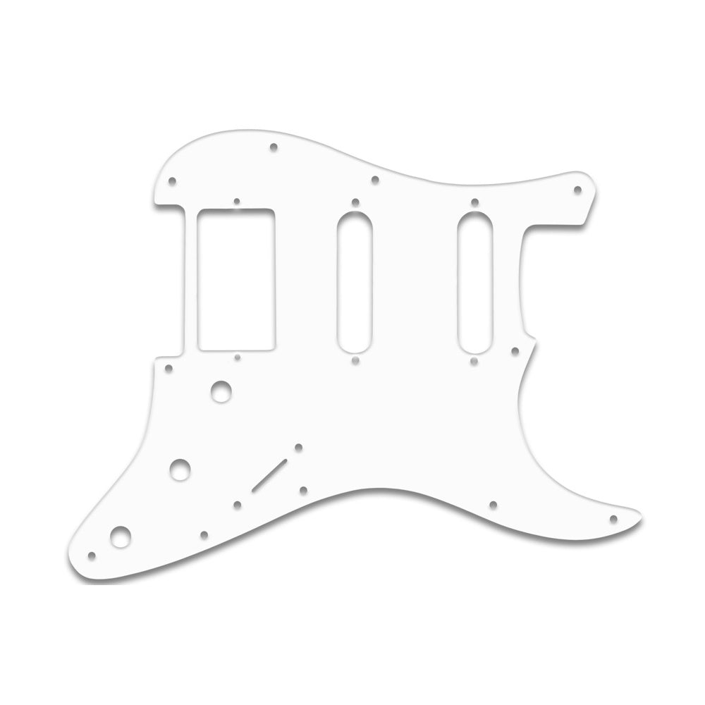 Strat Humbucker Single Single - Solid Shiny White .090" / 2.29mm thick, with bevelled edge