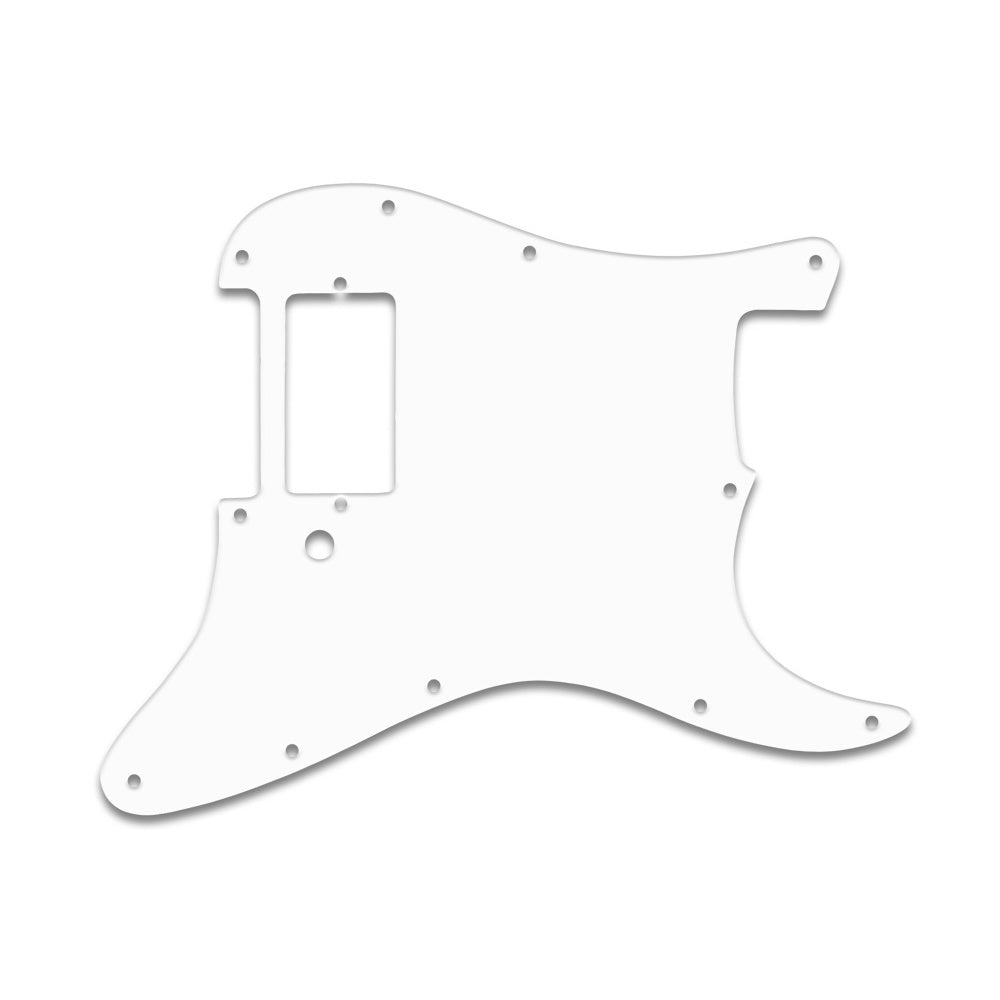 Strat 1 Humbucker Only - Solid Shiny White .090" / 2.29mm thick, with bevelled edge