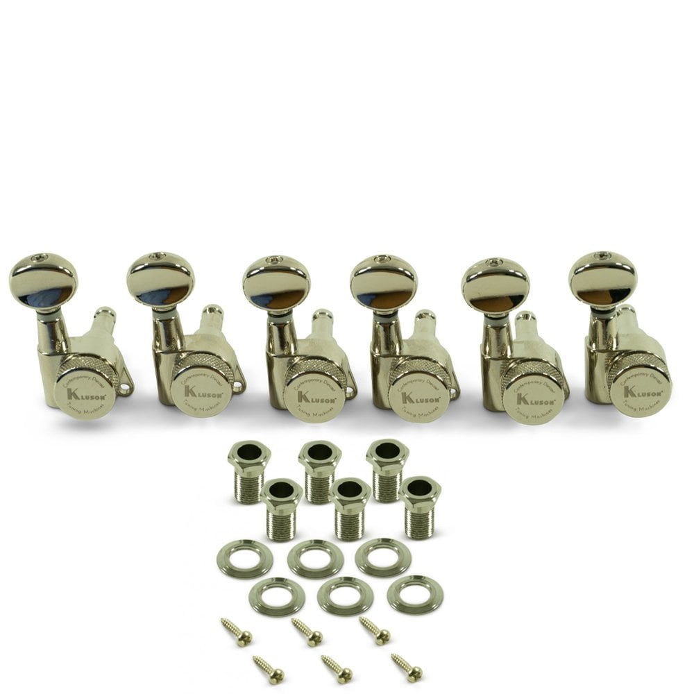 6 In Line Locking Contemporary Diecast Series Tuning Machines 19:1 Gear Ratio