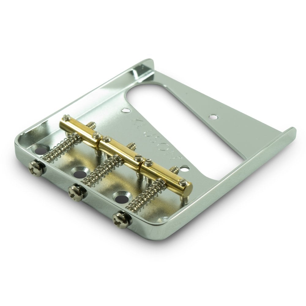 Steel Bridge for Tele with 3 Brass Saddles (Through Body Stringing)