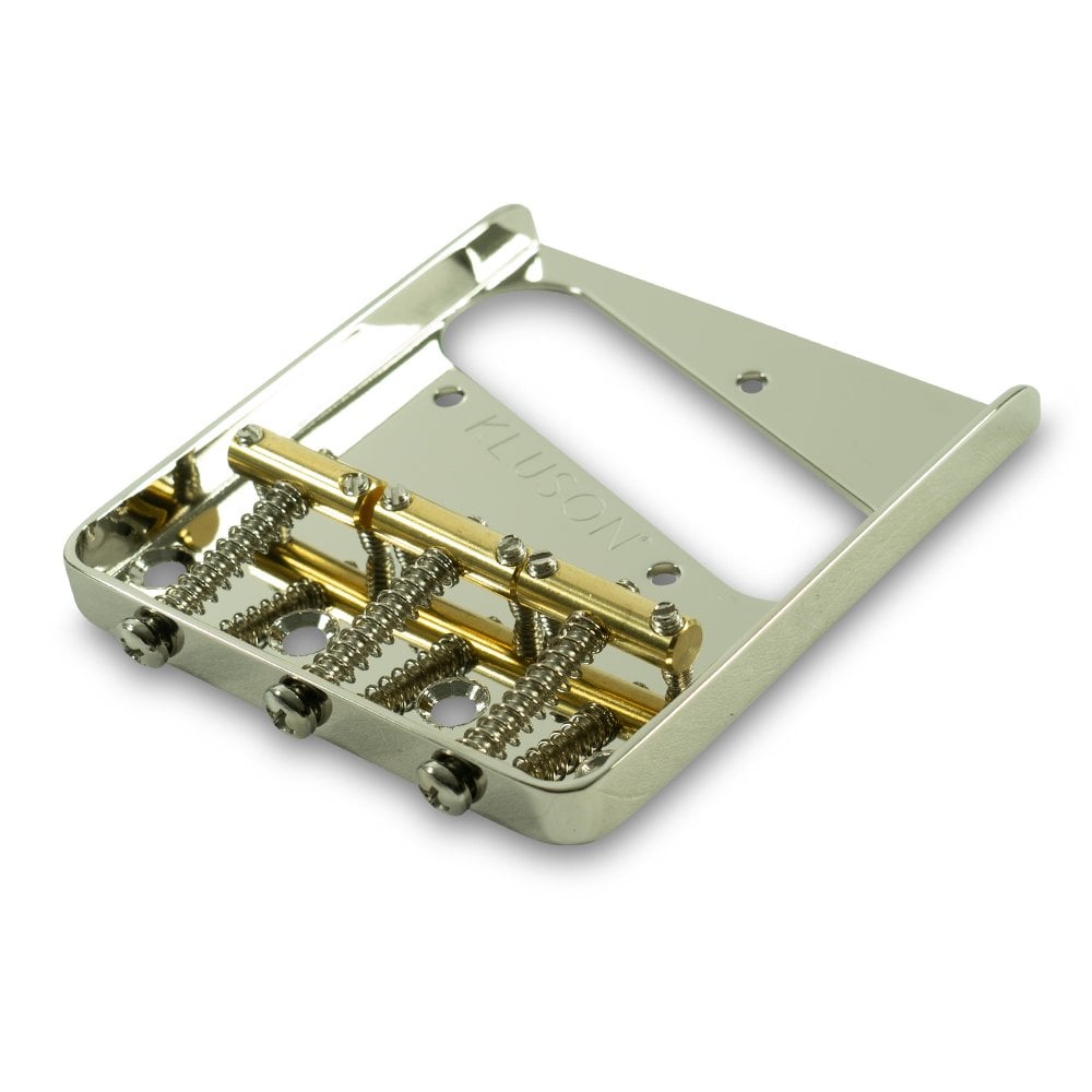 Steel Bridge for Tele with 3 Brass Saddles (Through Body Stringing)