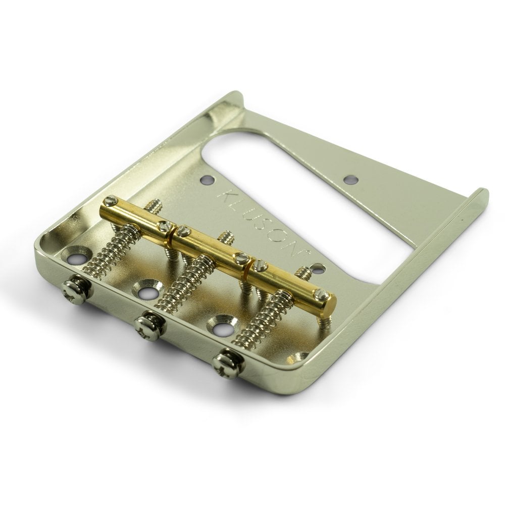 Steel Bridge for Tele with 3 Brass Saddles (Through Body Stringing)