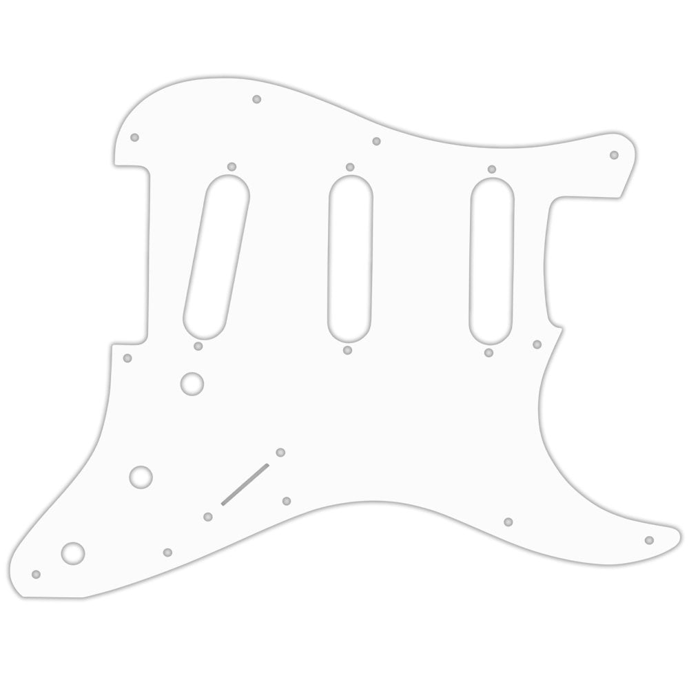 Strat - Thin Shiny White .060" / 1.52mm Thickness, No Bevelled Edge