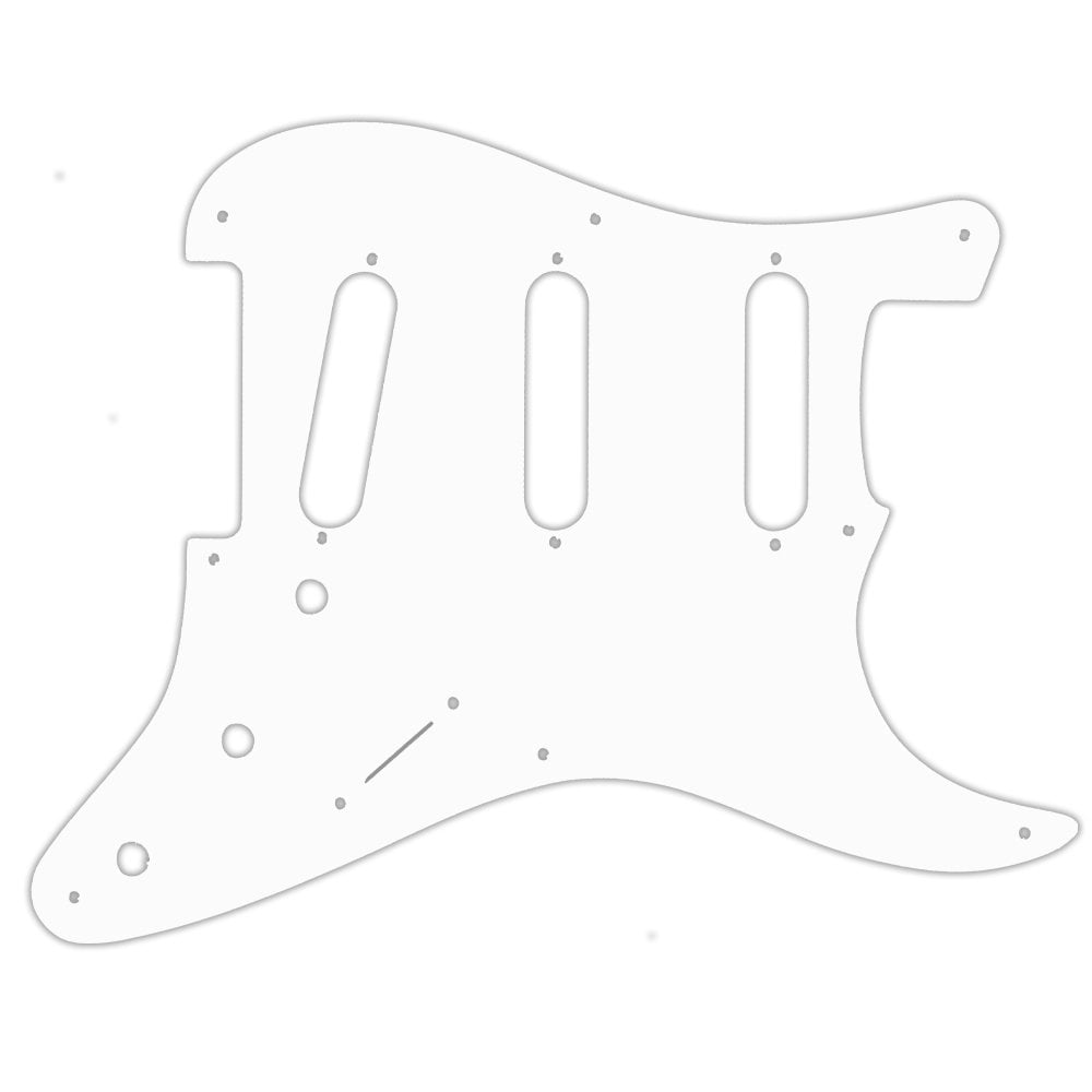 Strat - Thin Shiny White .060" / 1.52mm Thickness, No Bevelled Edge