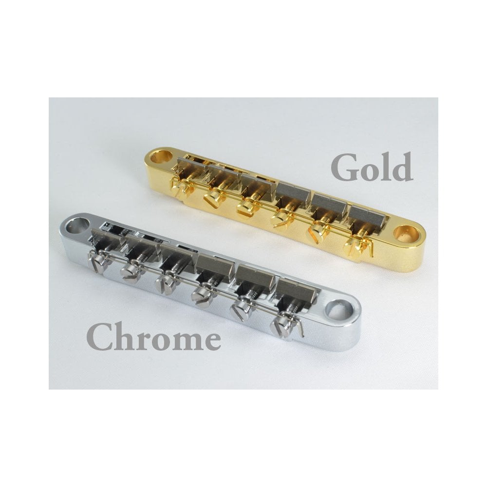 Epiphone Style Guitar Bridge Set, Titanium Saddles mounted in a zinc bridge base