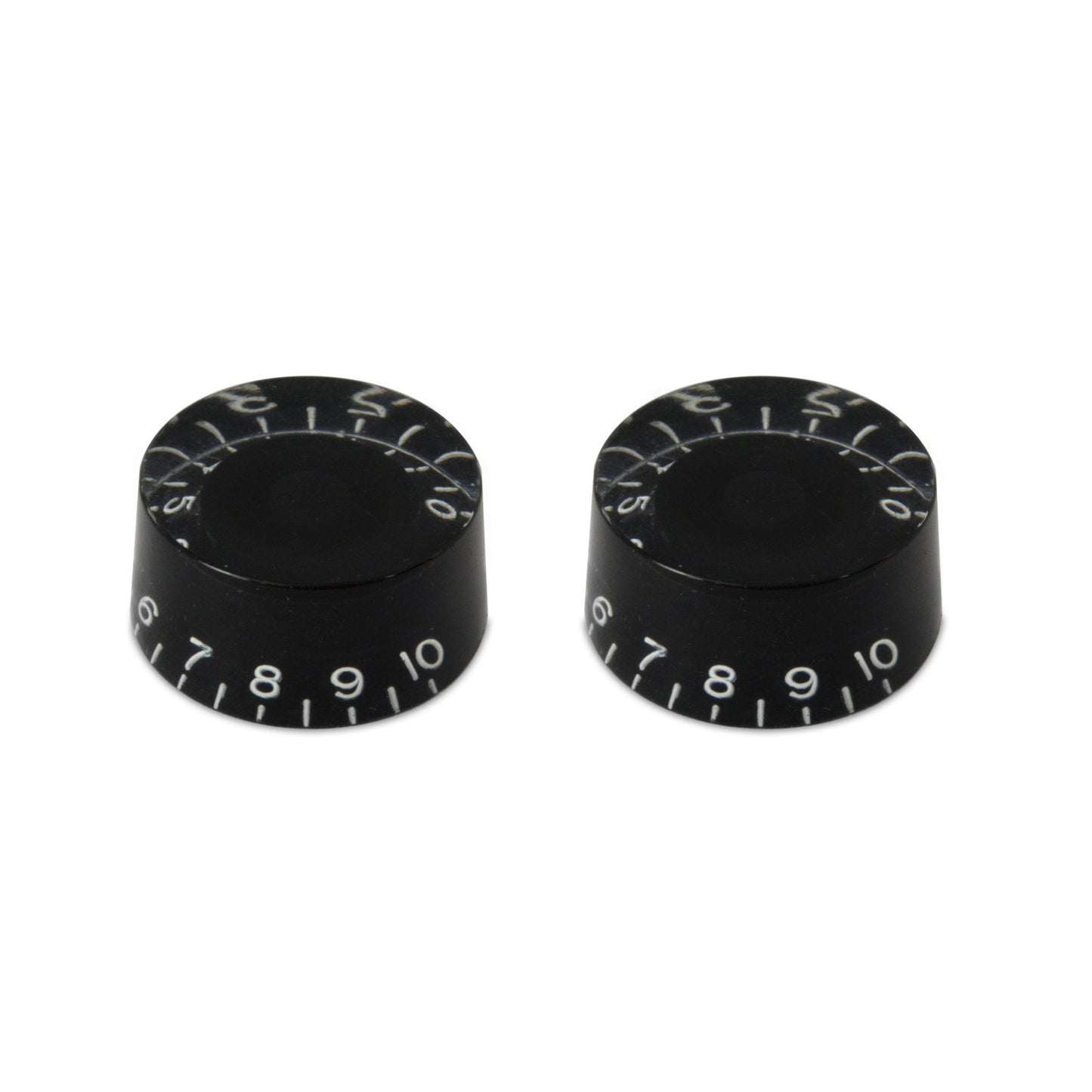 Speed Knob (Set of 2) Black, Embossed White Numbers, USA fit and CTS pots