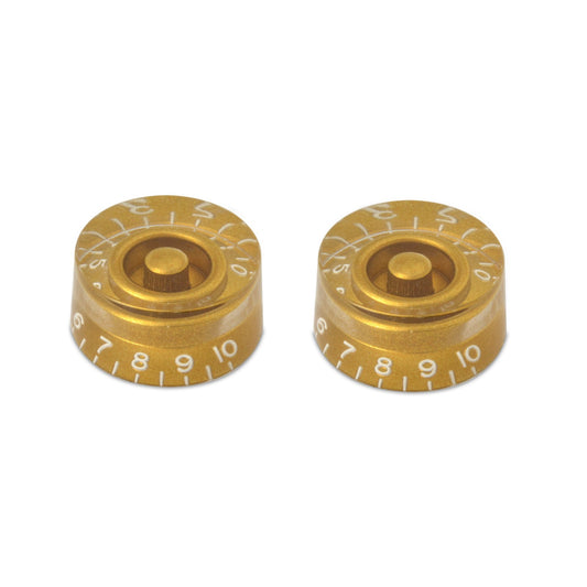 Speed Knob (Set of 2) Gold, Embossed Numbers, USA fit and CTS pots